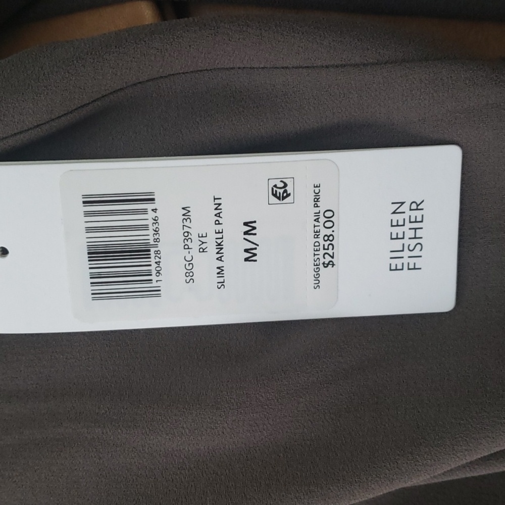 Eileen Fisher Silk Slim Ankle Pant in Rye *NWT* - Picture 4 of 6